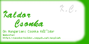 kaldor csonka business card